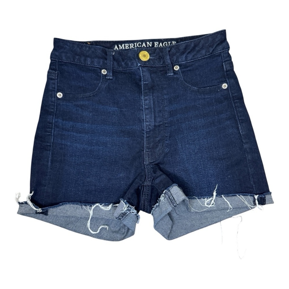 American Eagle Outfitters Dark Blue Super Stretch Jean Shorts